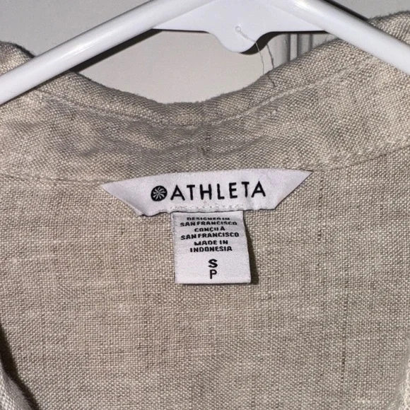 Athleta Beige Linen Shirt - Picture 3 of 7